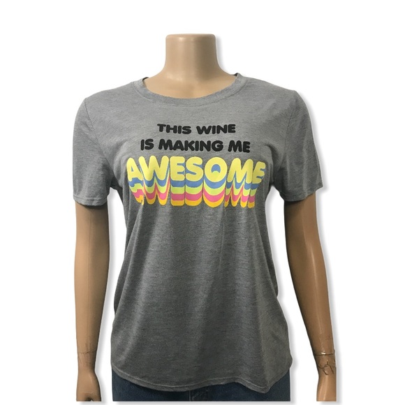 Modern Lux Tee Shirt Gray short sleeve Graphic Humor Cotton multicolor L - Picture 1 of 10